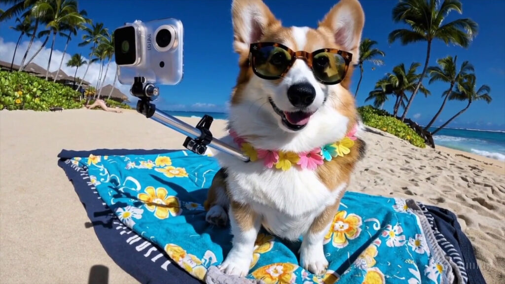 perro en una playa generado con IA