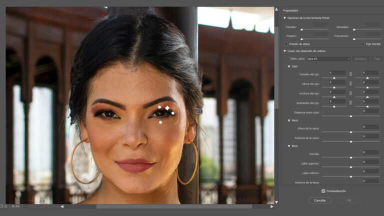 Cómo perfeccionar rostro en Photoshop utilizando el filtro Licuar